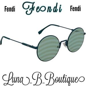 🆕💎Authentic💎FENDI💎 Round Green Wavy Sunglasses💎